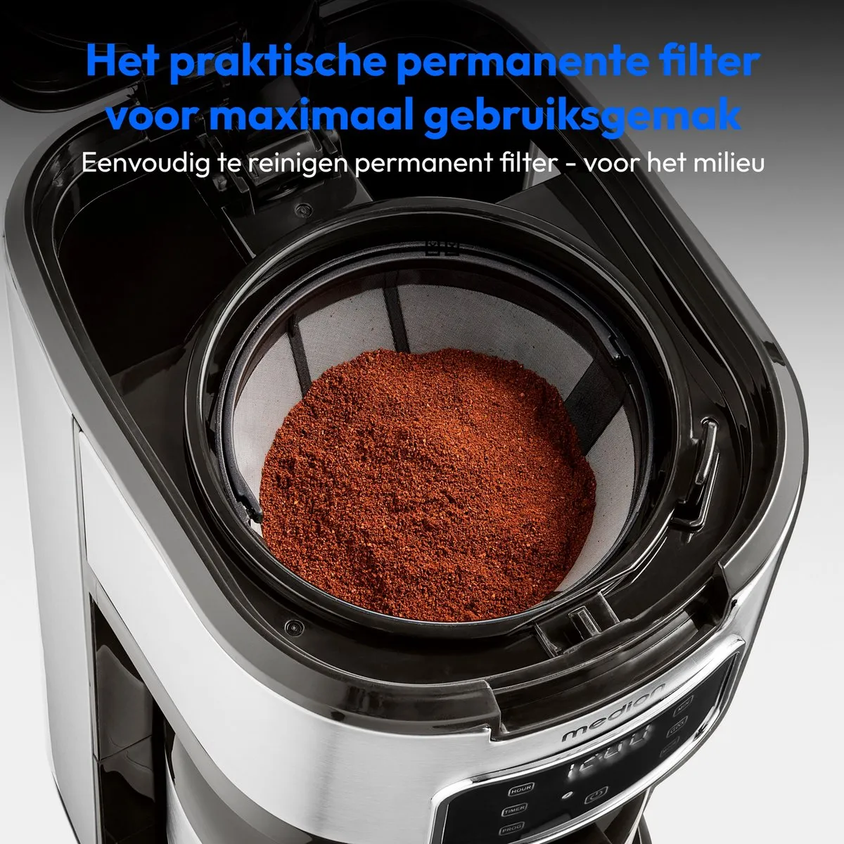 Medion MD11019 Koffiezetapparaat 10 Kopjes - 1,25L - Zilver
