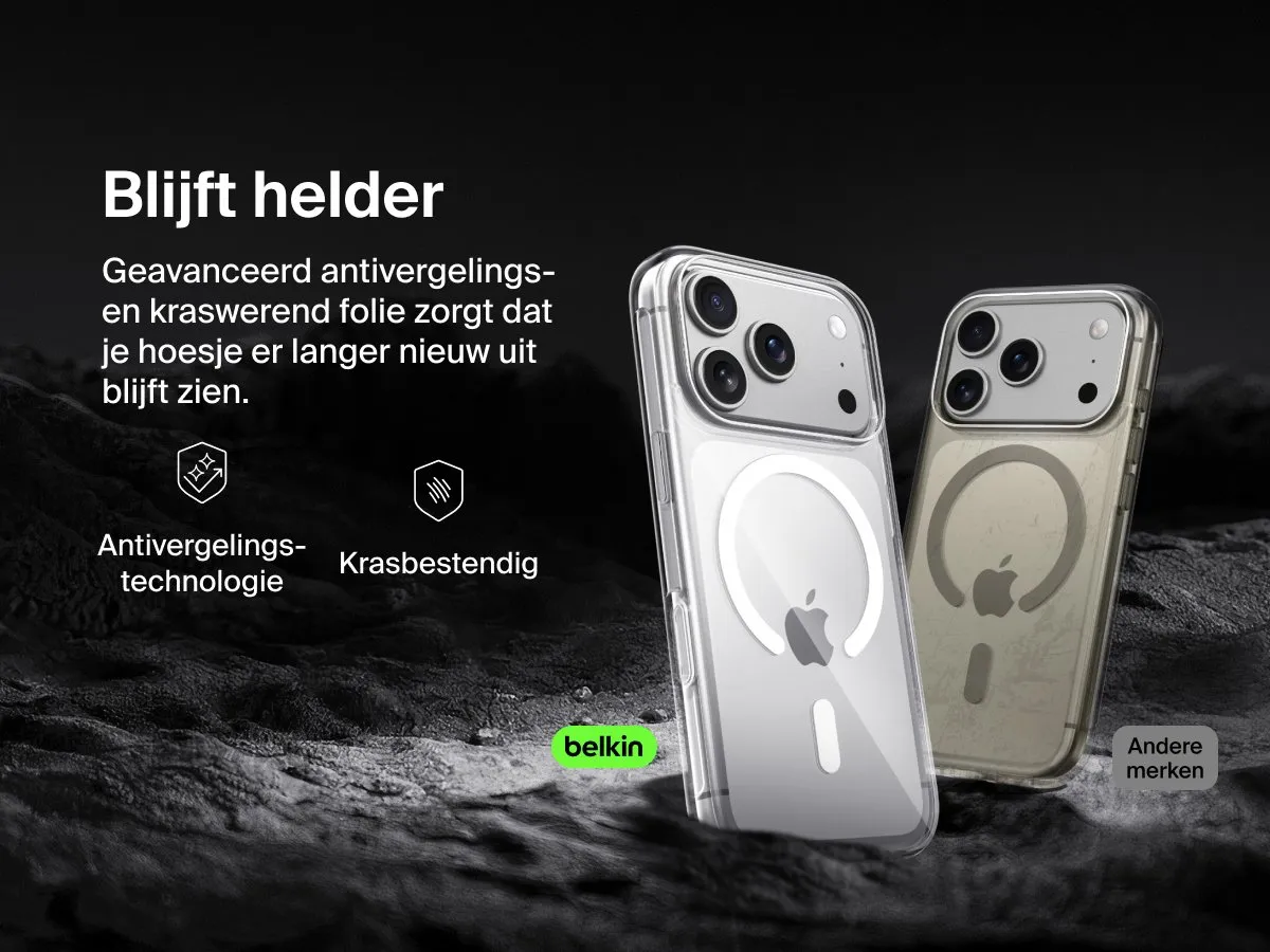 Belkin SheerForce Clear Hoesje MSA031HQCL - iPhone 17 Pro - Transparant