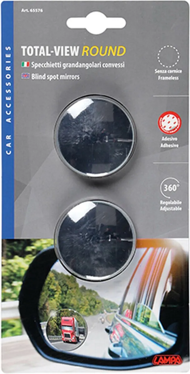 Lampa Ronde Dodehoekspiegels 50mm - 2 Stuks - Grijs