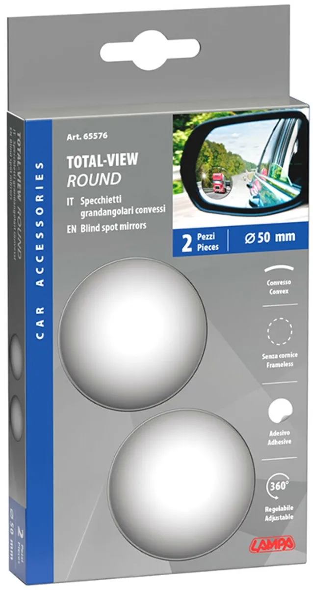 Lampa Ronde Dodehoekspiegels 50mm - 2 Stuks - Grijs