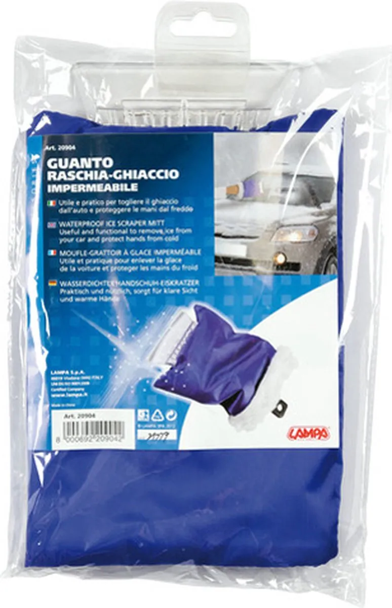 Lampa Waterdichte IJskrabber Handschoen - Blauw/Wit