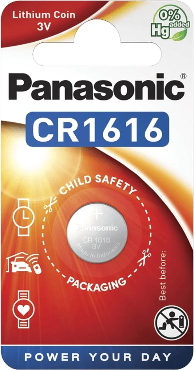 Panasonic CR1616L Knoopcelbatterij - 55mAh - Zilver