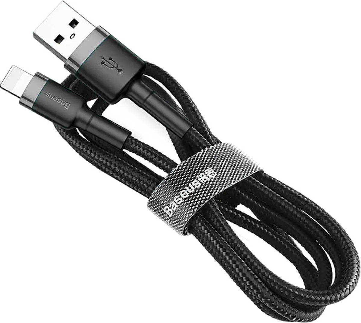 Baseus Geweven Nylon USB naar Lightning Kabel CALKLF-BG1 - 1M - Grijs