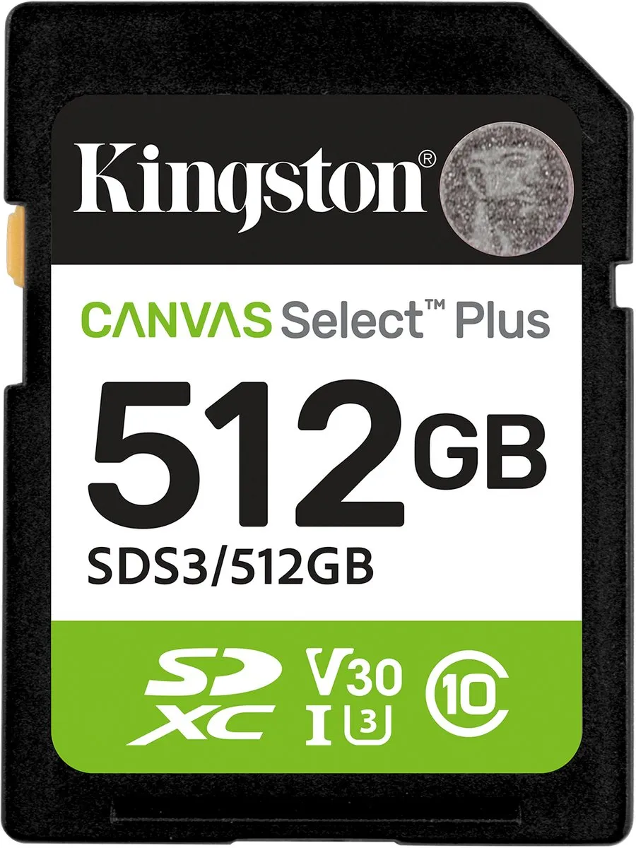 Kingston Canvas Select Plus SDS3/512GB SDXC Kaart 512GB