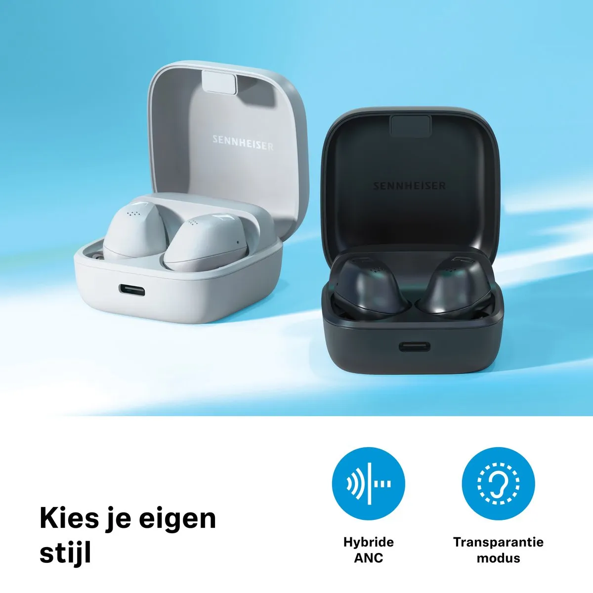Sennheiser Accentum True Wireless 700262 - Oordopjes - Noise Cancelling - 28u - Zwart