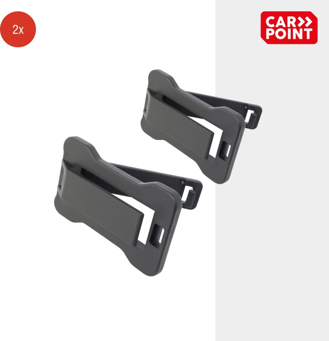 Carpoint Gordelclips - 2 Stuks - Zwart