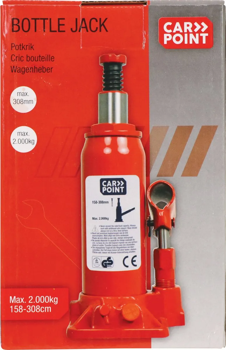 Carpoint Schaarkrik + Ratelsleutel 2000kg - Rood