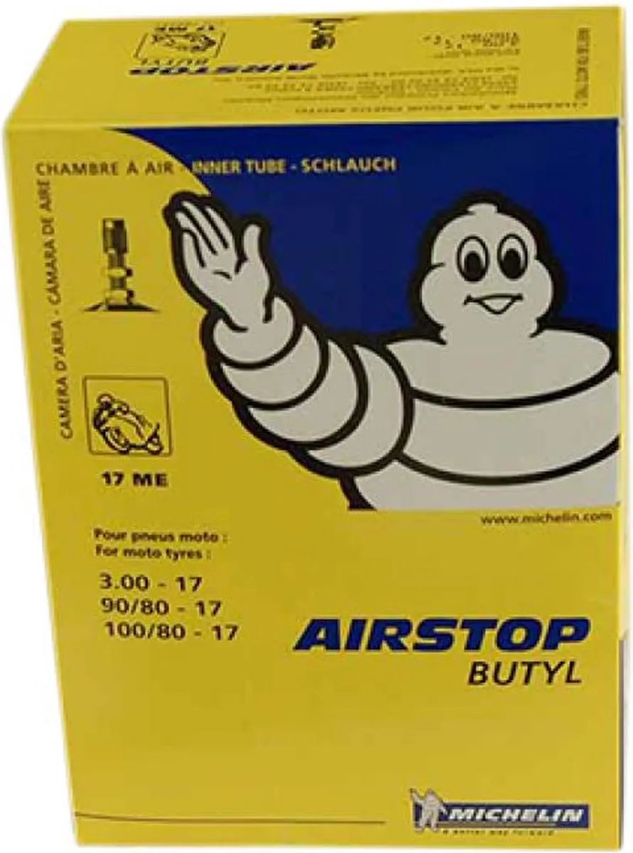 Michelin Moto Binnenband 17-3.00 100/80 90/80-17 - Recht ventiel - Zwart