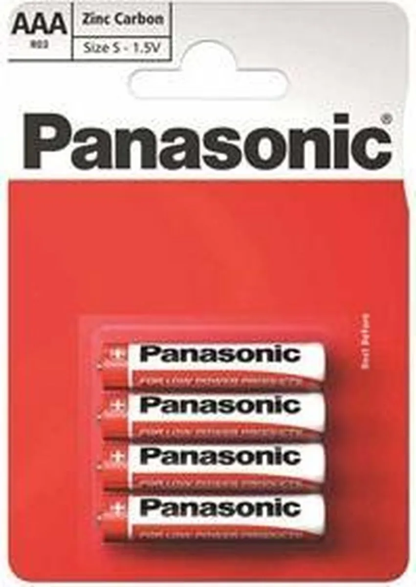 Panasonic R03RZ/4BP AAA Batterijen 450mAh - 4 Stuks