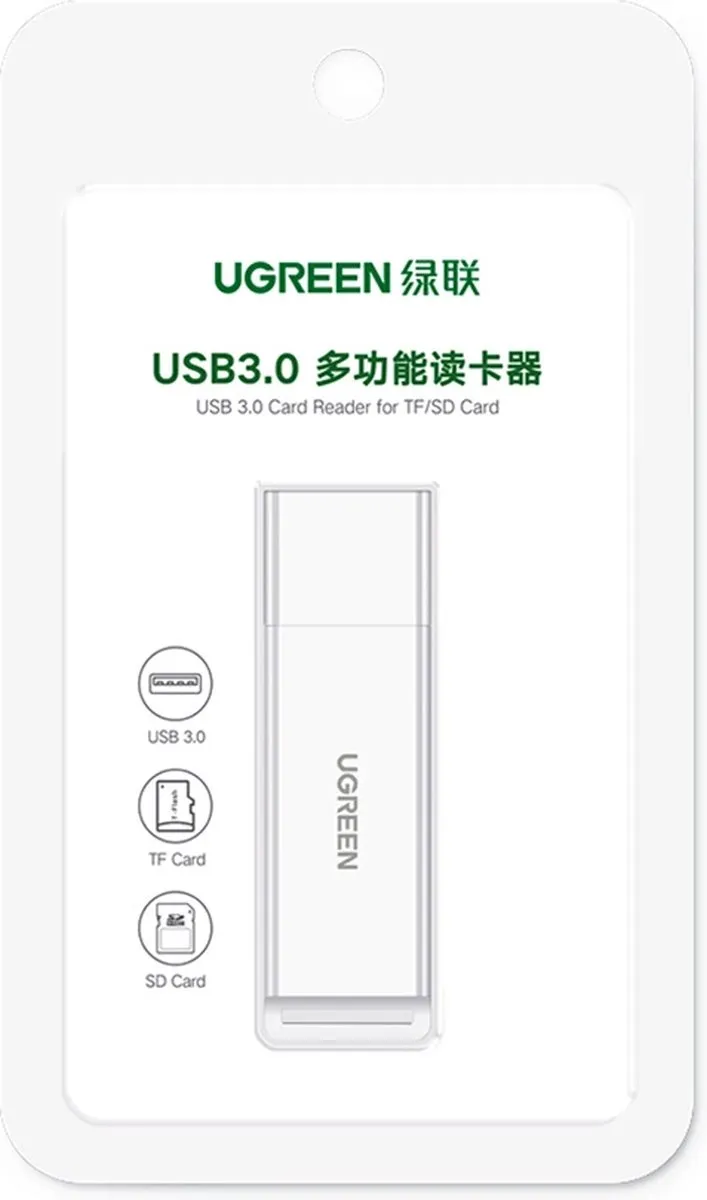 UGREEN CM104 USB 3.0 TF/SD-kaartlezer - Zwart