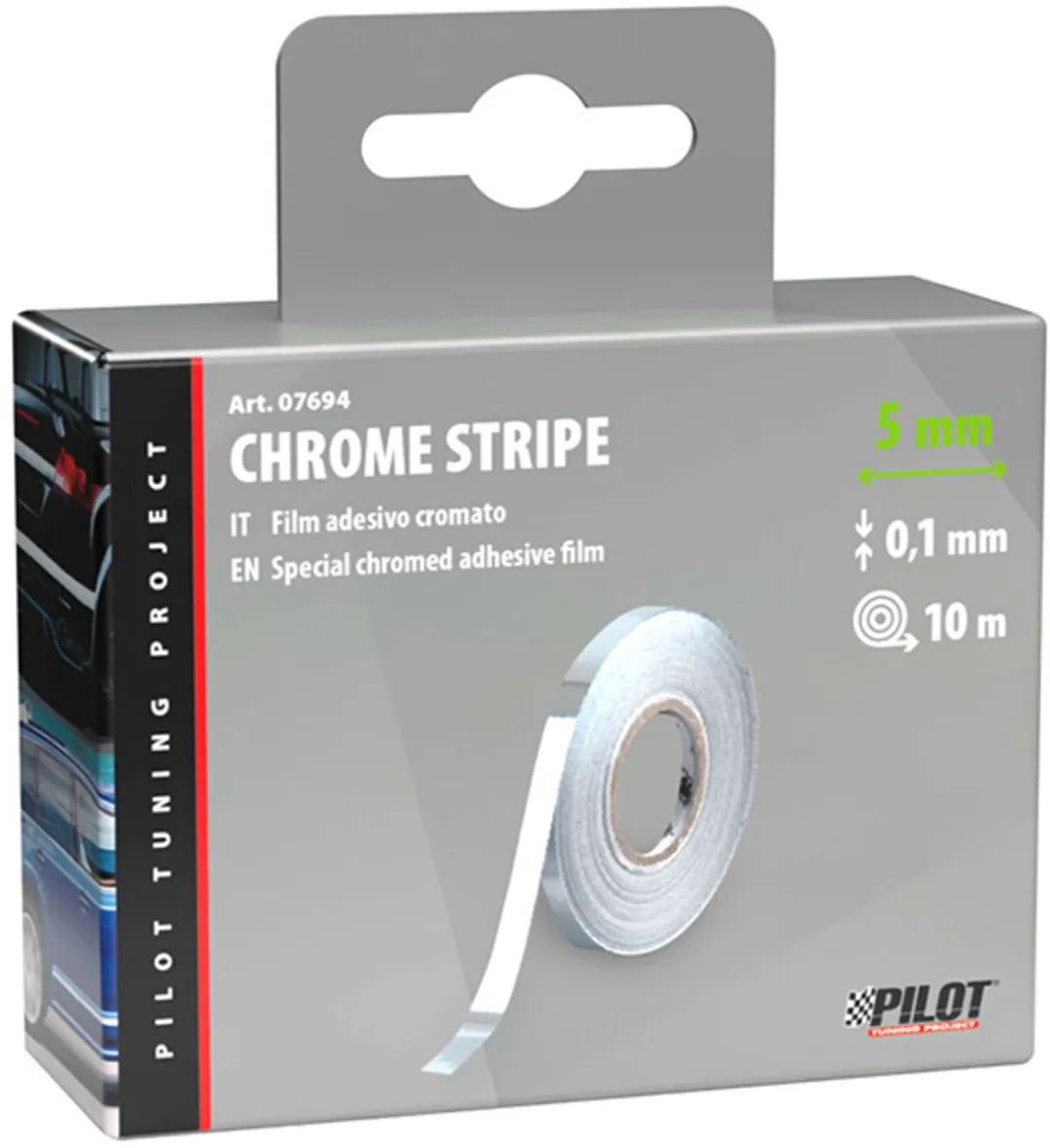 Lampa Maniac-Chrome Stripe Flexibele Chromen Folie 10m x 5mm