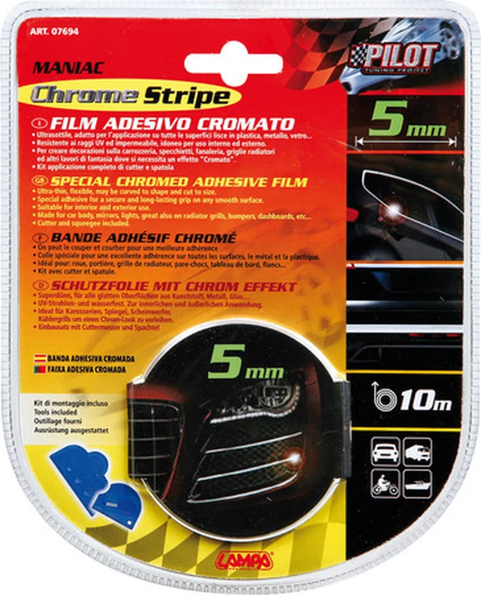Lampa Maniac-Chrome Stripe Flexibele Chromen Folie 10m x 5mm