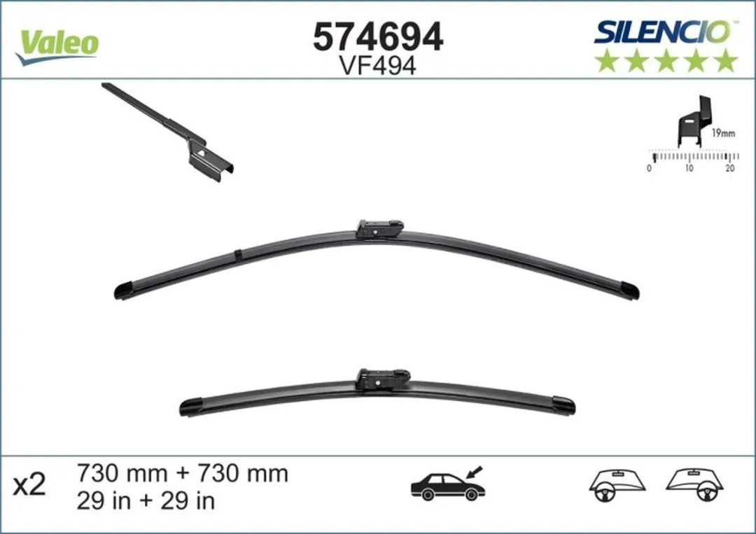 Valeo Silencio VM494 Flatblade Set