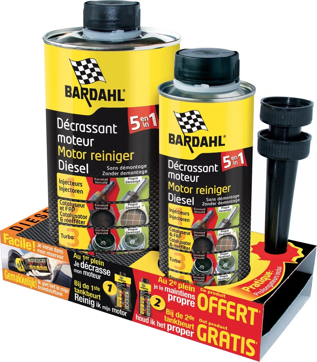 Bardahl Motorreiniger 5-in-1 Diesel 1L + 300ml