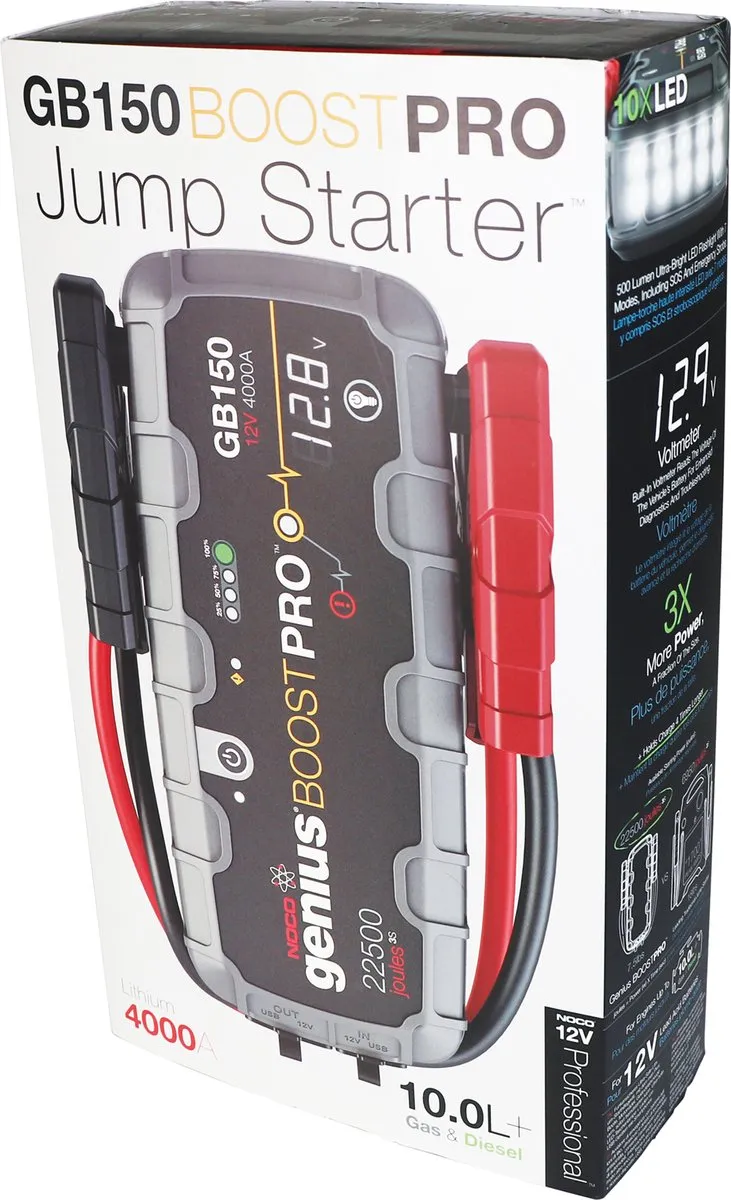 NOCO Genius GB150 Booster 3000A - 12V - Grijs - afbeelding 12 van 12