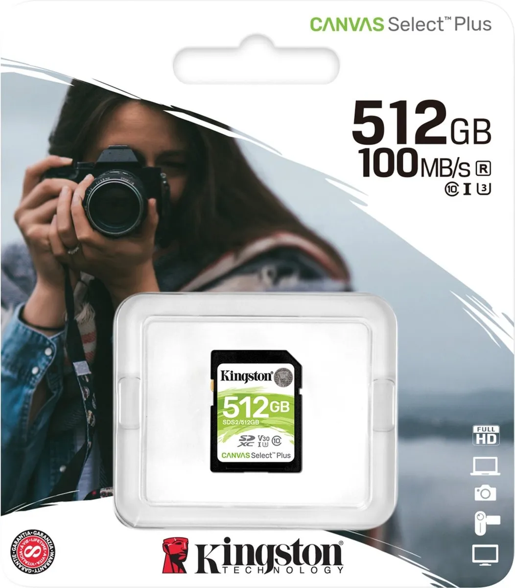 Kingston Canvas Select Plus SDXC 512GB - V30 UHS-I - afbeelding 4 van 6