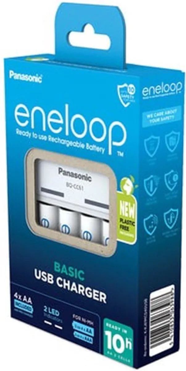 Panasonic Eneloop USB Oplader BQ-CC61 - AA/AAA 4x - Wit