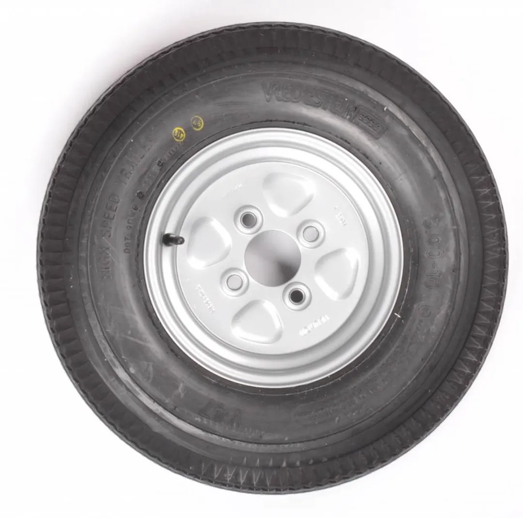 Compleet 10 inch Vredestein wiel - 5.00-10 band + velg - opel steek: 4x100 - 450 kg - 6PR - 60 mm naafdiameter