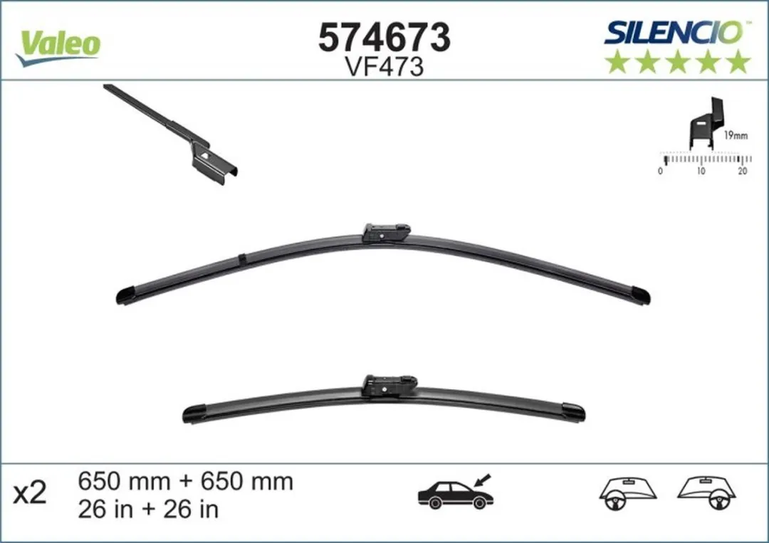 Valeo Silencio VM473 Flatblade Set
