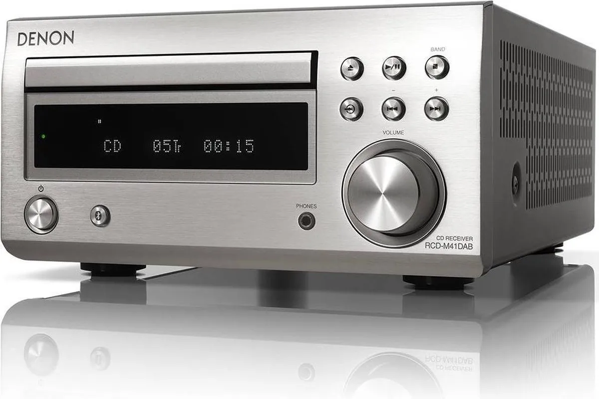 Denon RCD-M41 CD-speler met versterker - 60W - Bluetooth/FM - Zilver