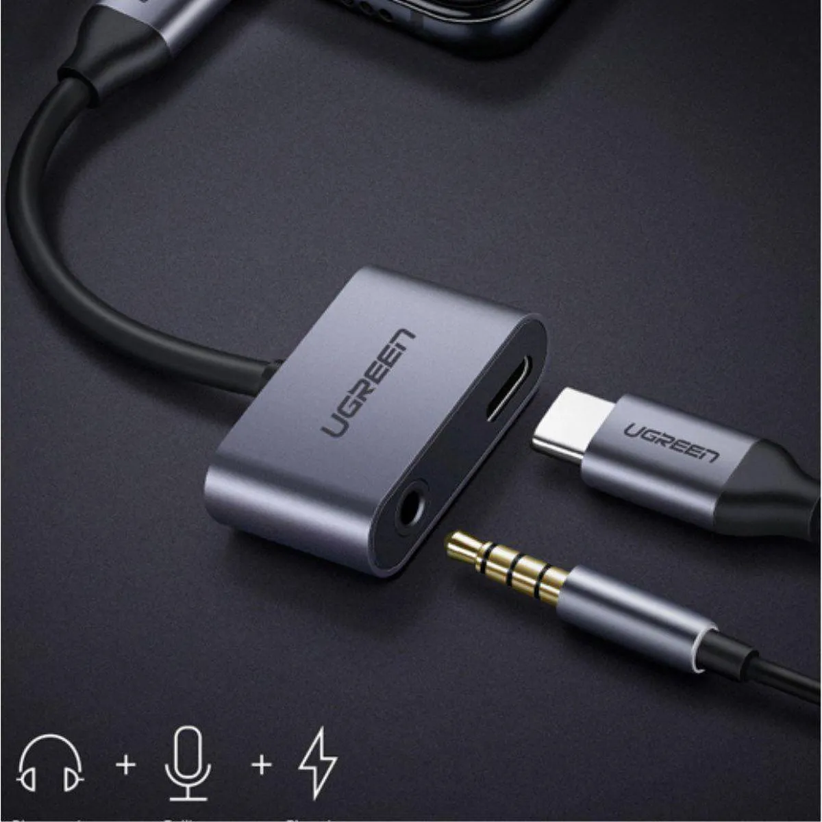 Ugreen USB-C naar Audio Jack Adapter 50596 - Zwart