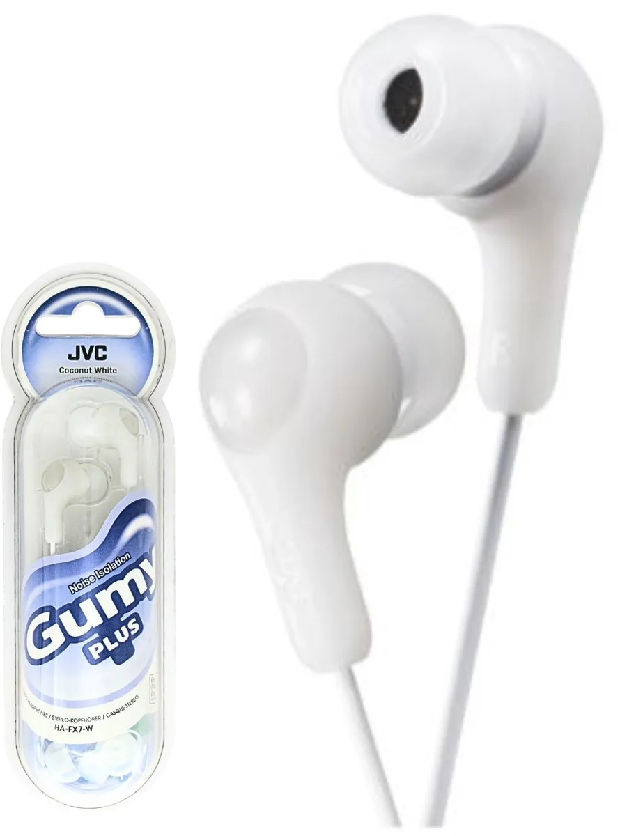 JVC HAFX7W Gumy Plus In-Ear Hoofdtelefoon