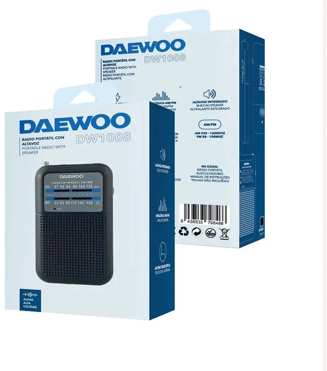 Daewoo DW1008BK Draagbare Radio - Black - afbeelding 3 van 4