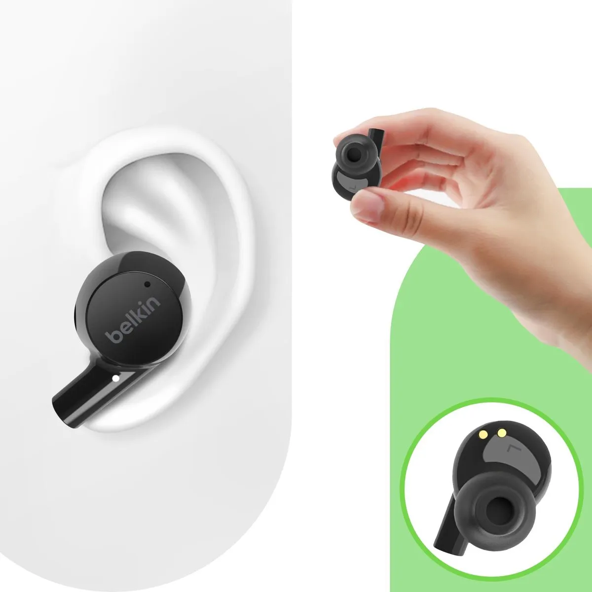 Belkin SOUNDFORM Rise AUC004btBK True Wireless Earbuds - Zwart - afbeelding 6 van 6
