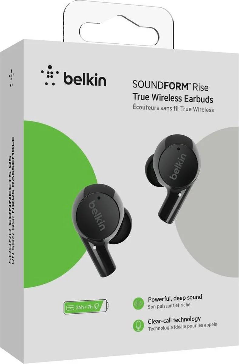 Belkin SOUNDFORM Rise AUC004btBK True Wireless Earbuds - Zwart