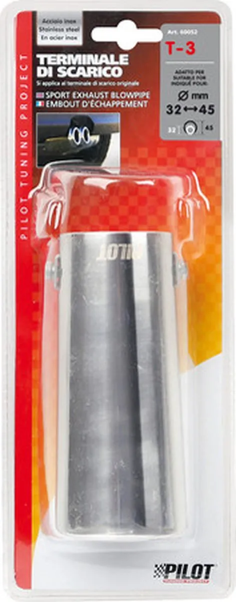 Lampa RVS Uitlaatsierstuk T-3 32mm - Zilver