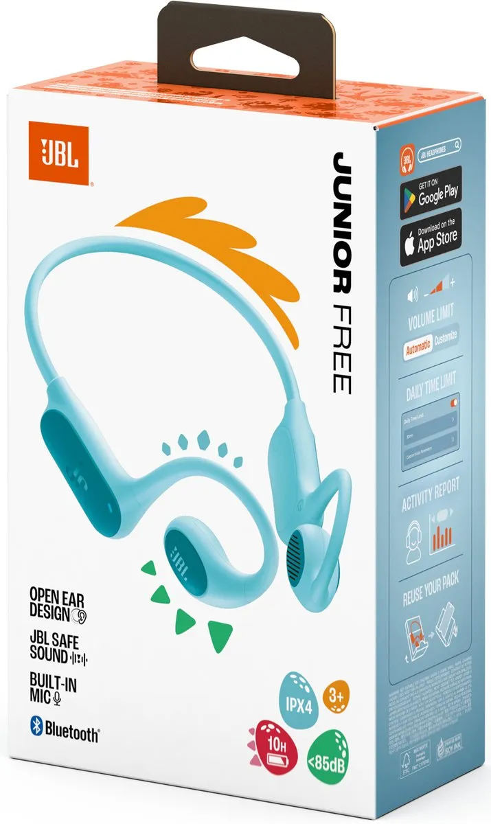 JBL Junior Free Kinderkoptelefoon - Draadloos - Blauwgroen