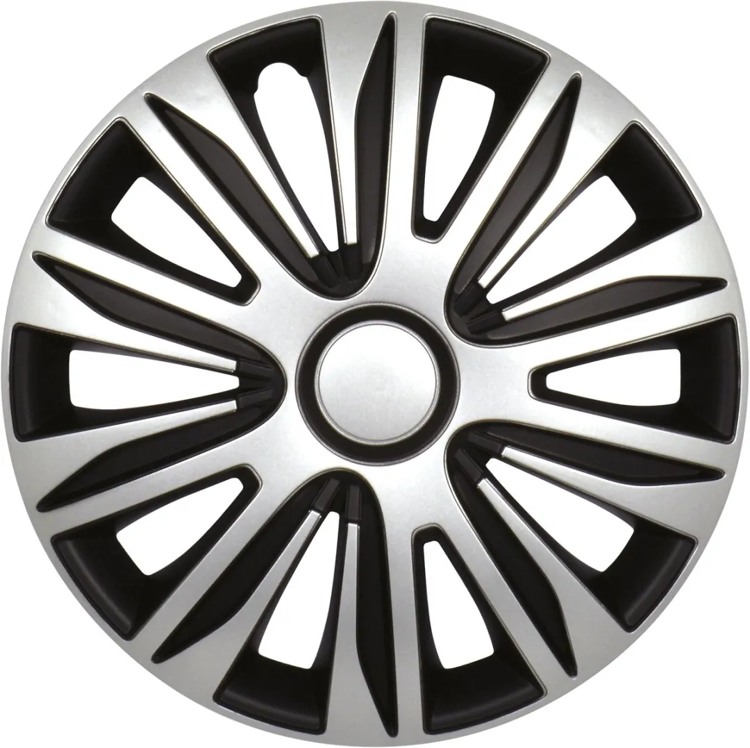 Carpoint Gorecki Wieldoppenset 14" - Zwart/Zilver - 4 Stuks