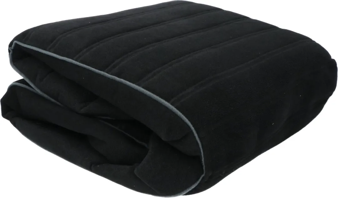 Carpoint Stoelhoesset 4-delig Velours Zwart/Grijs