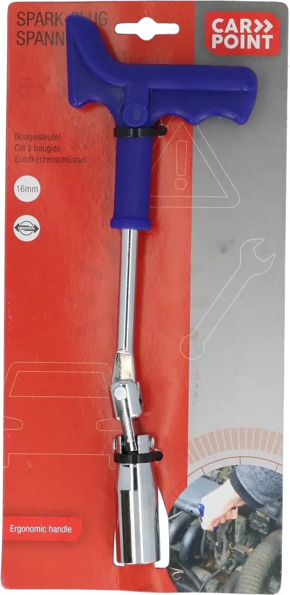 Carpoint Bougiesleutel T-Grip 16mm - Blauw