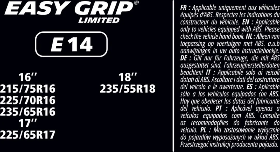 Michelin Easy Grip EG-E14 Sneeuwkettingen - 215/75-235/65 R16-R18