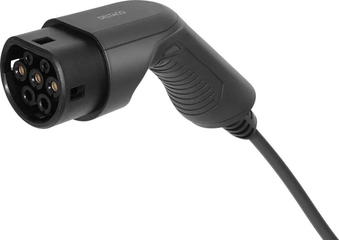 Deltaco EV-1205 e-Charge Oplaadkabel voor Elektrische Auto - Type 2 - 16A / 3.6kW - 5 m - Zwart