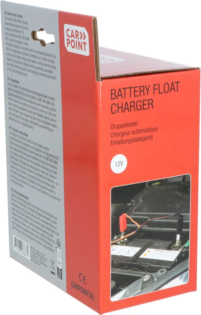 Carpoint Druppellader 12V - 0.8A & 3.8A - o.a. WET/AGM/GEL