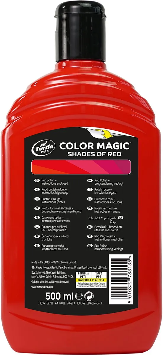 Turtle Wax Color Magic Radiant Red Wax 500ml - afbeelding 6 van 6