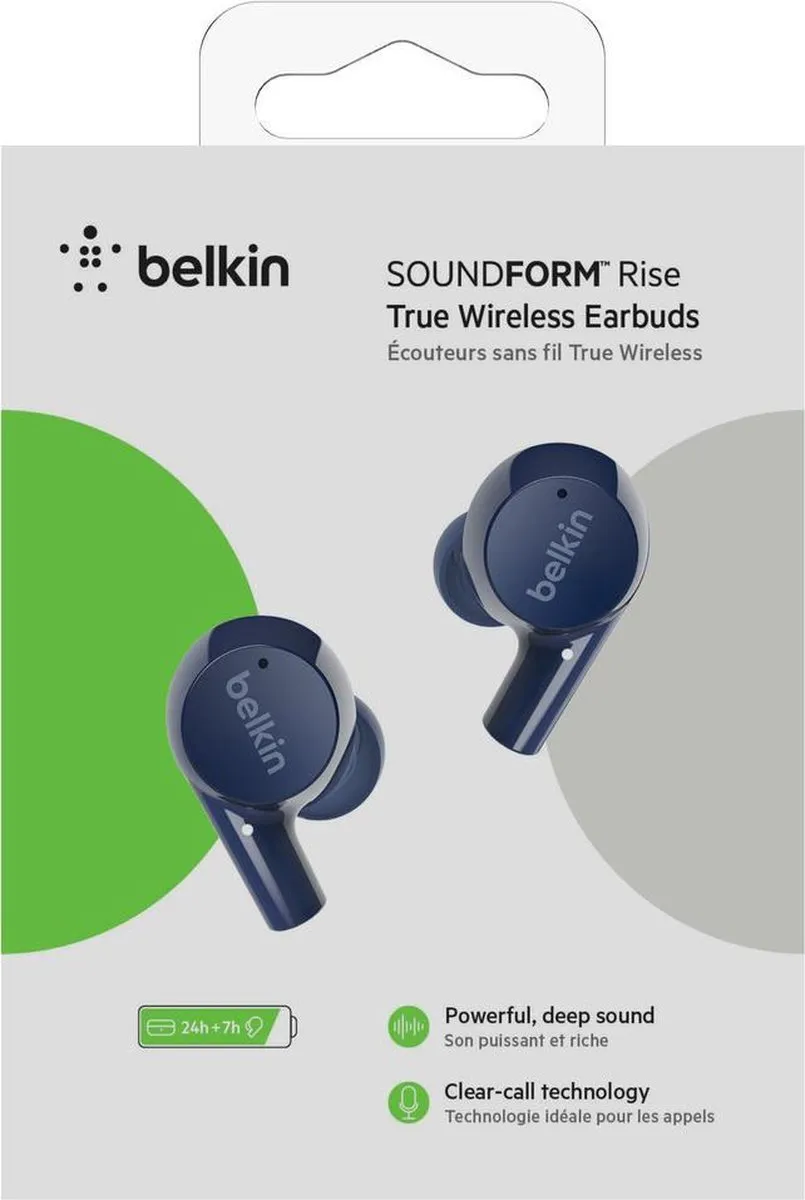Belkin SOUNDFORM Rise AUC004btBL True Wireless Earbuds - Blauw
