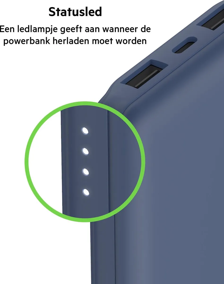 Belkin Boost-Up Charge Powerbank 10000mAh 15W - 3 Poorten - Blauw - afbeelding 6 van 6