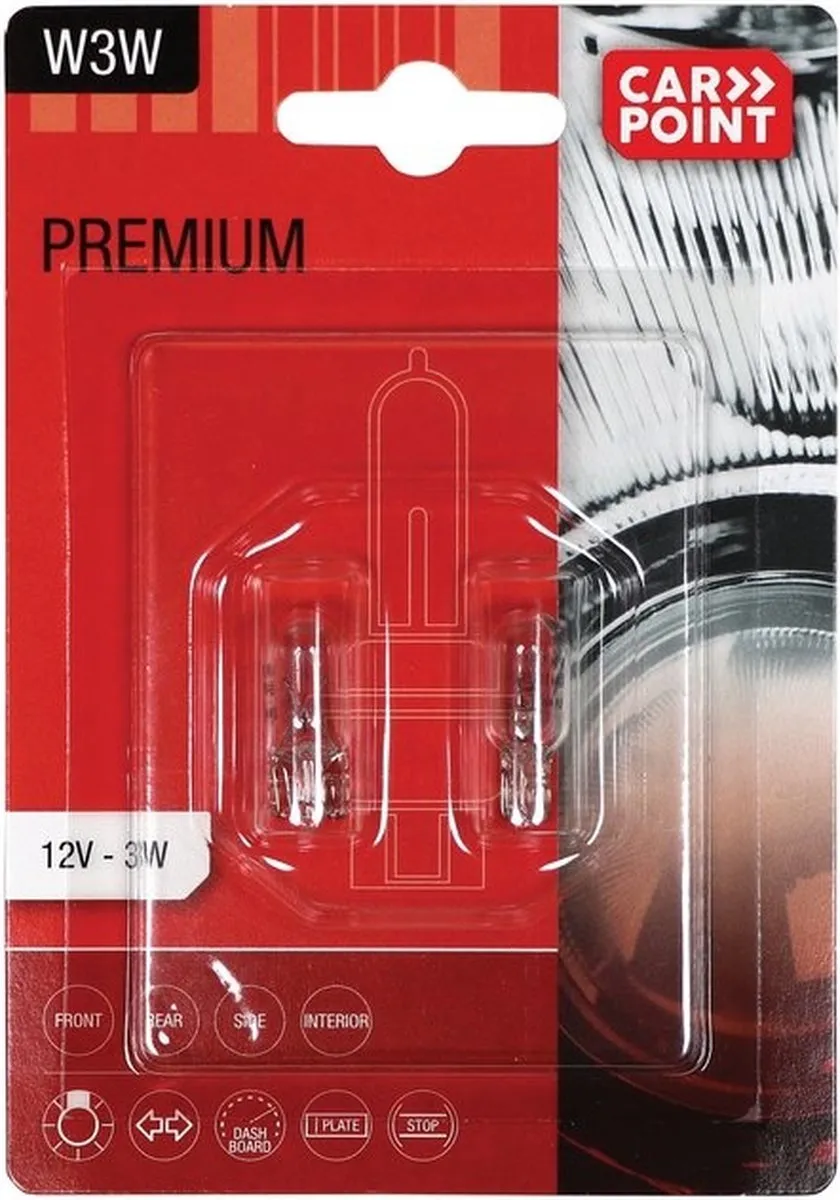 Carpoint Premium Autolampen W5W 12V - 2 Stuks
