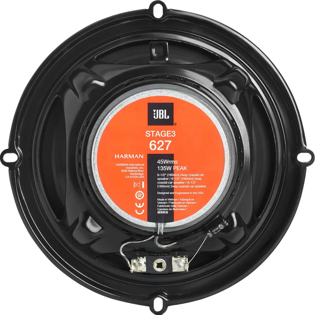 JBL Stage3 627 Autospeakers 225W - 2x16,5cm Zwart