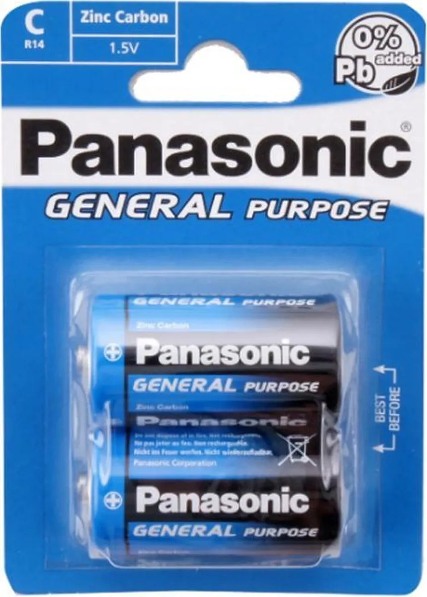 Panasonic C2 R14 Zink-Carbon Batterijen
