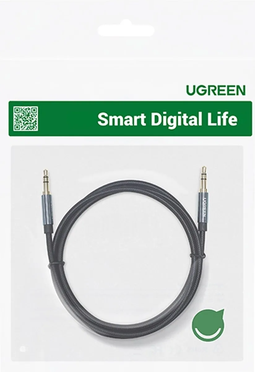 Ugreen AUX Audiokabel 3,5mm Haakse Stekker - 2m - Blauw