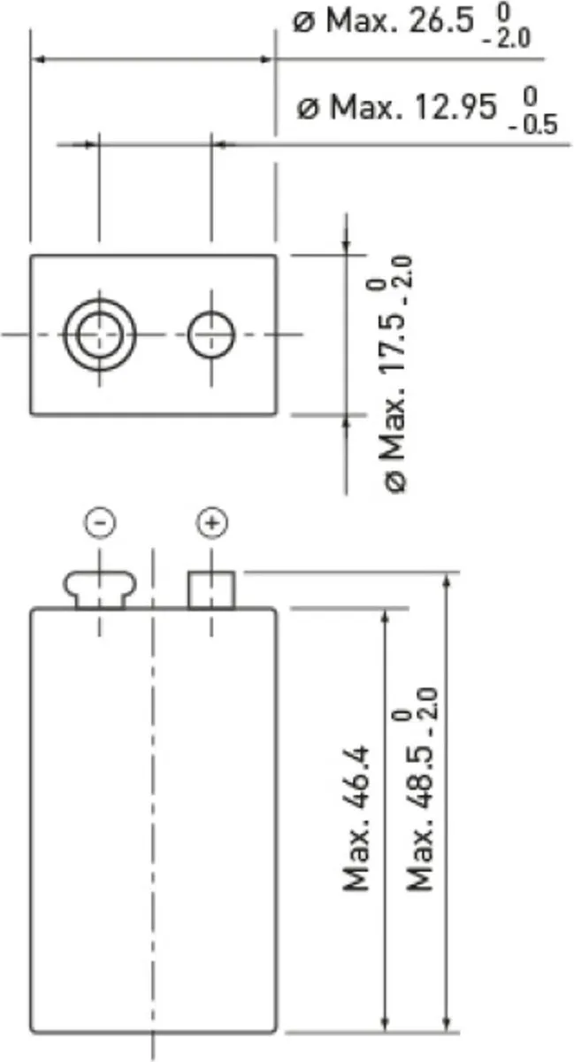 Panasonic 9V-blok Alkaline Batterij 510mAh