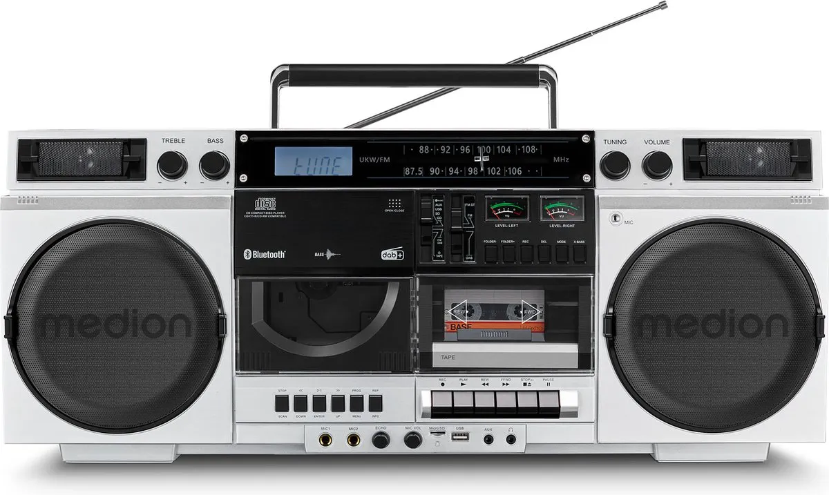 Medion MD44538 Cassetterecorder - 20W - Zwart