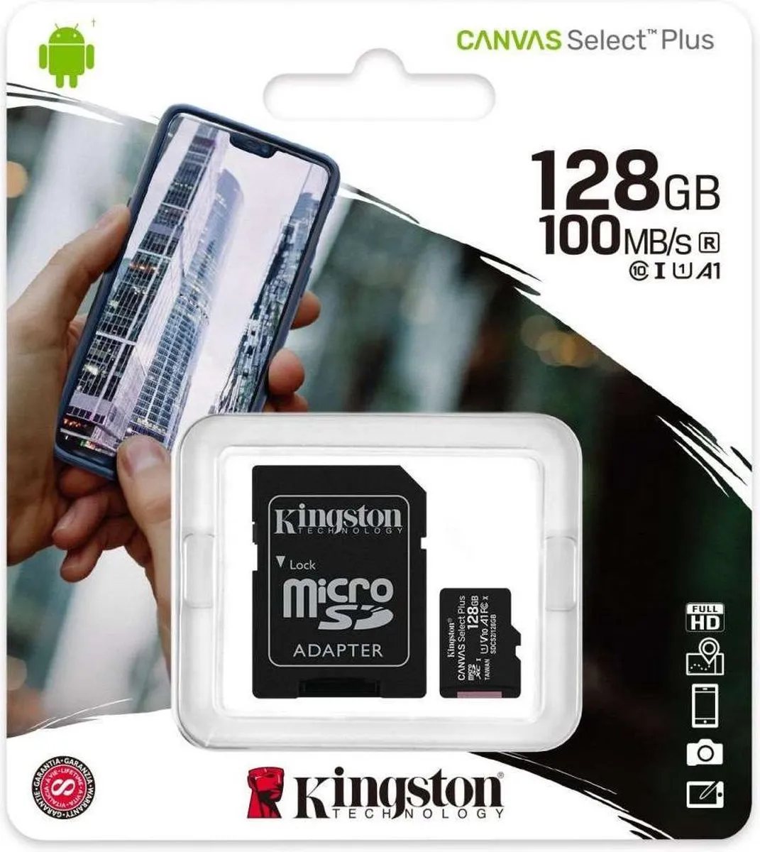 Kingston Canvas Select Plus microSD 128GB - met SD-adapter