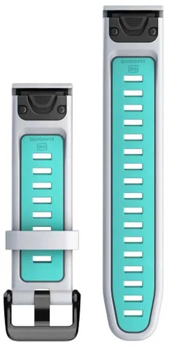 Garmin QuickFit 20mm Siliconen Band - 20mm - Wit/Blauw