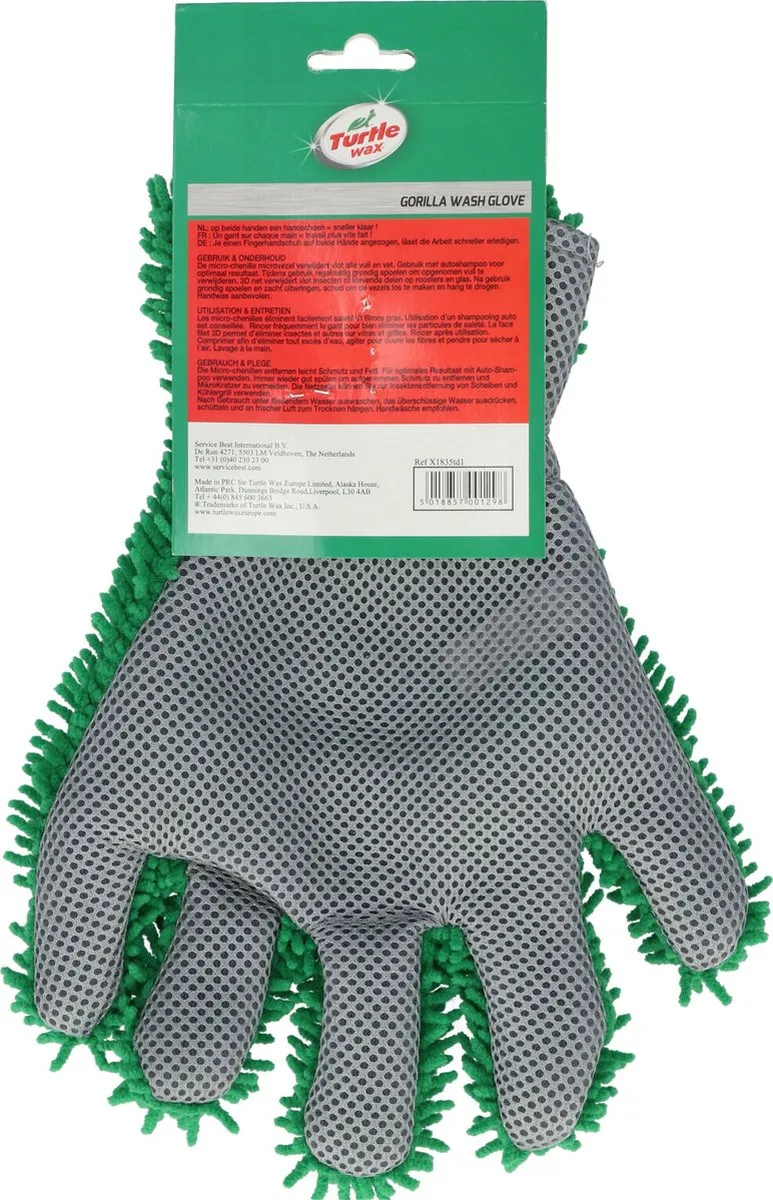 Turtle Wax Washandschoen Gorilla - Grijs/Groen - afbeelding 6 van 6
