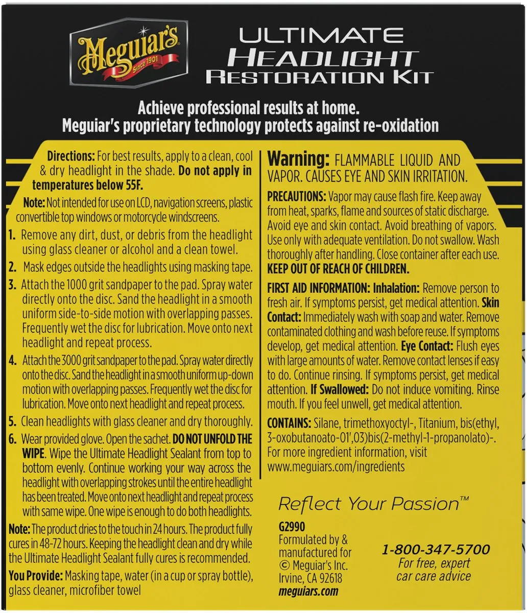 Meguiar's Ultimate Headlight Restoration Kit - afbeelding 6 van 6